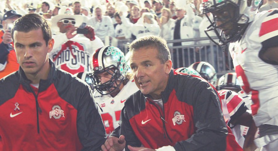 Urban Meyer says "there's a lot of football left" for Ohio State to move up in the College Football Playoff rankings.