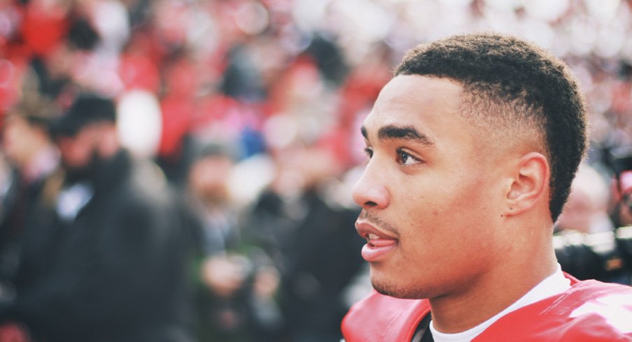 Jalin Marshall became the first Ohio State football player to score four touchdowns in a half.