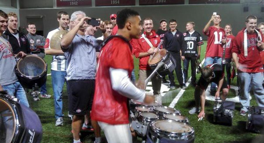 After going ham on Indiana’s defense and punt coverage team, Jalin Marshall went ham on a set of drums Sunday after practice.