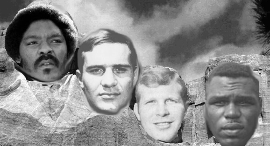 Mount Buckmore for the 60's features Jack Tatum, Jim Stillwagon, Rex Kern and Bob Ferguson.