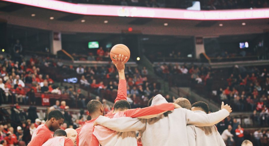 Ohio State's pre-game huddle.