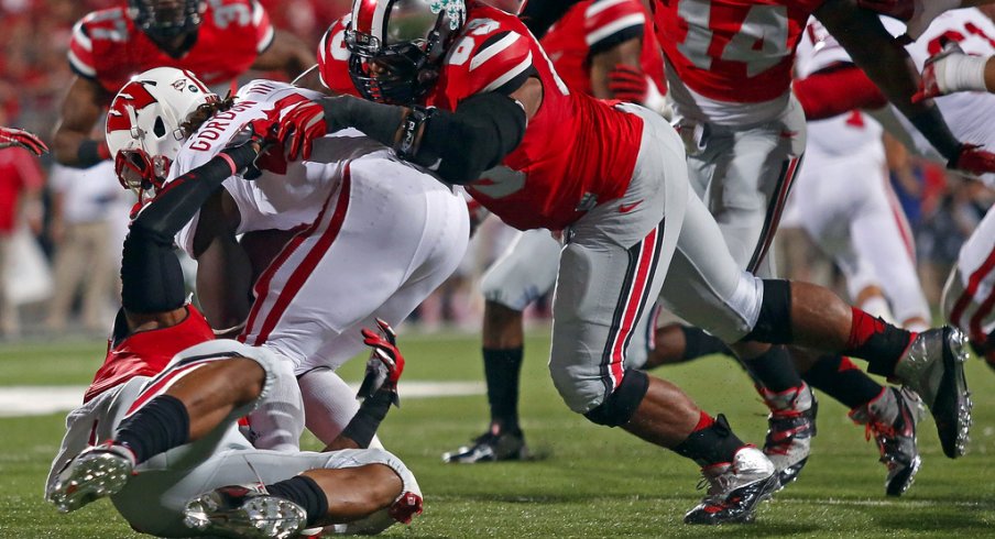 Michael Bennett tackles Melvin Gordon