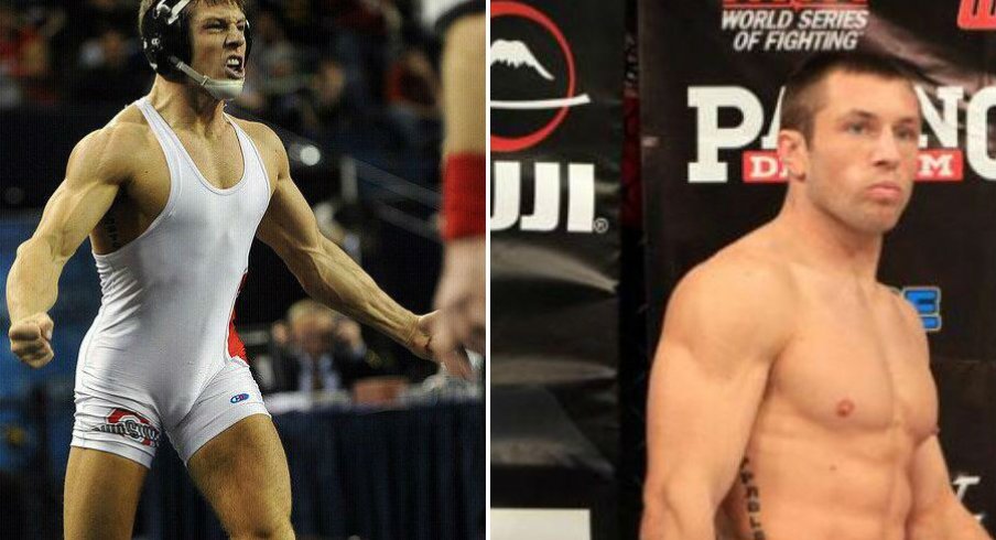 Lance Palmer represents Ohio State wrestling tonight.