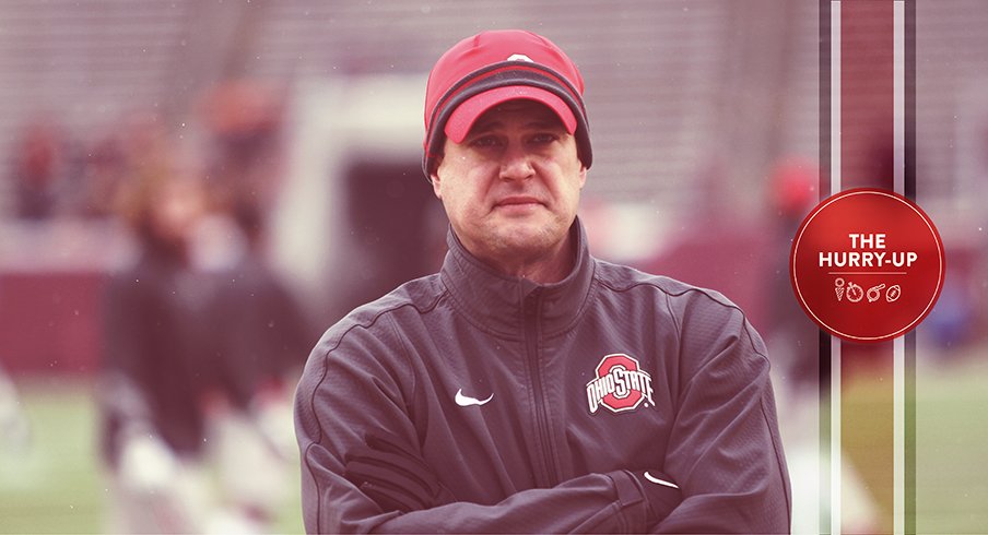 Buckeyes' assistant coach Tom Herman pregame at Minnesota