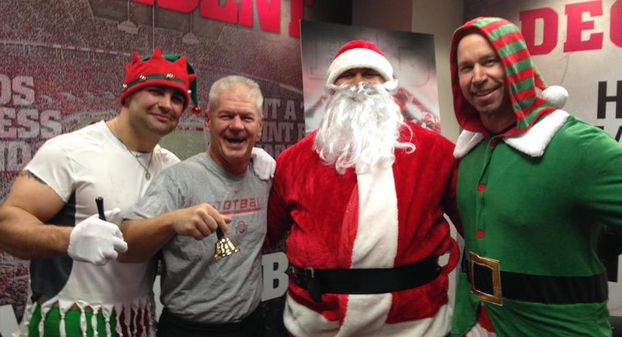 Kerry Coombs and the Ohio State strength and conditioning staff catch the holiday spirit at the Woody Hayes Athletic Center.