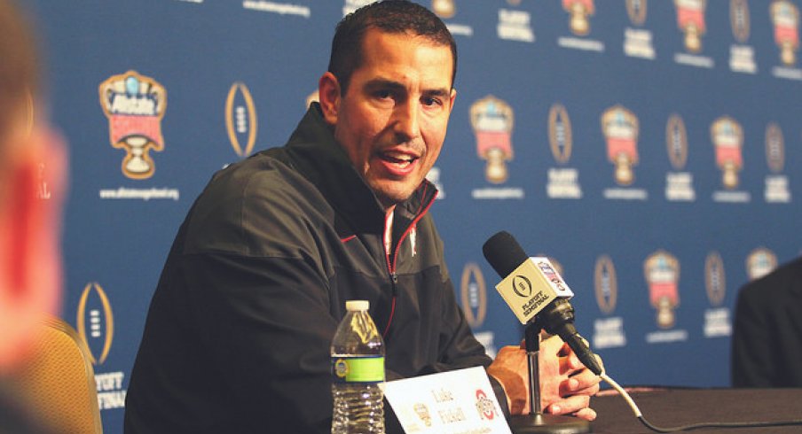 Ohio State co-defensive coordinator Luke Fickell at Sugar Bowl media day.