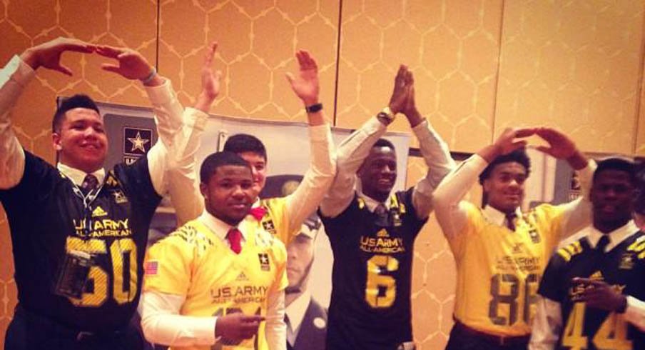 Ohio State commitments rocking an O-H-I-O prior to the U.S. Army All-American Bowl in San Antonio