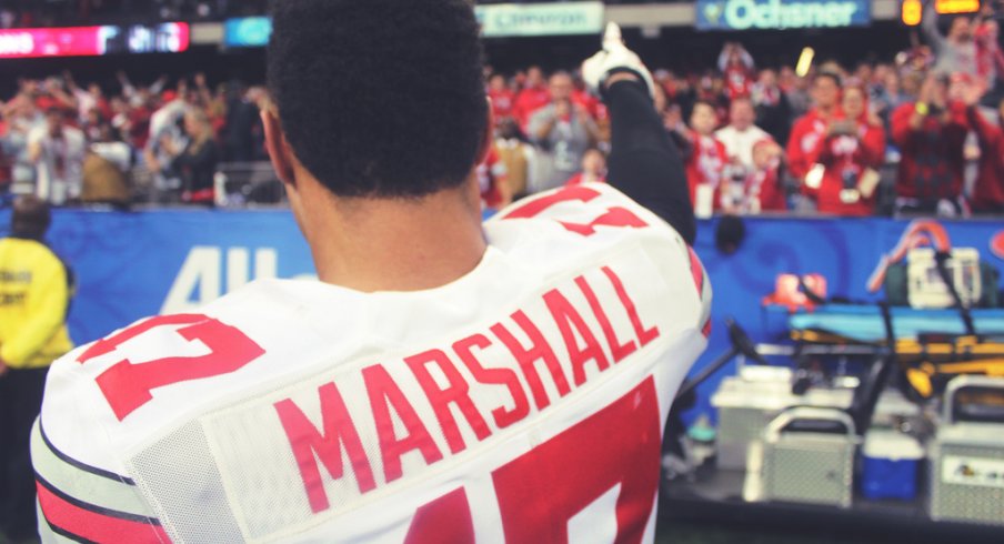 Jalin Marshall soaking up the postgame atmosphere at the Sugar Bowl.