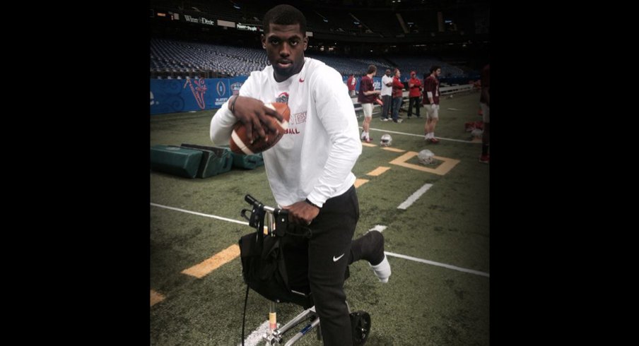 Ohio State quarterback J.T. Barrett has taken a real liking to his scooter.