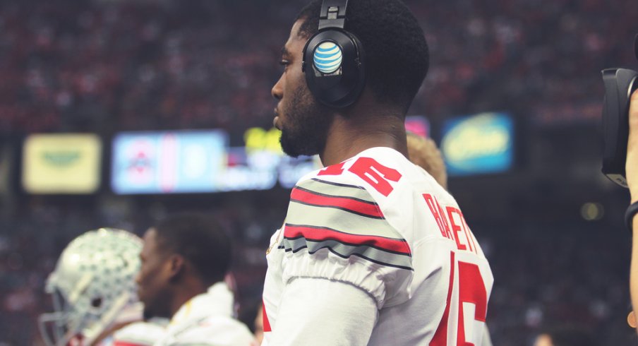 J.T. Barrett wearing his headset.