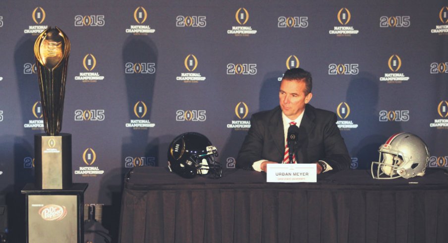 Urban Meyer and Ohio State play Oregon for the national championship Monday night. 