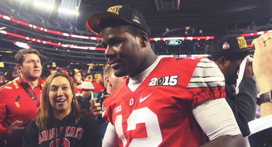 Cardale Jones celebrates the title.