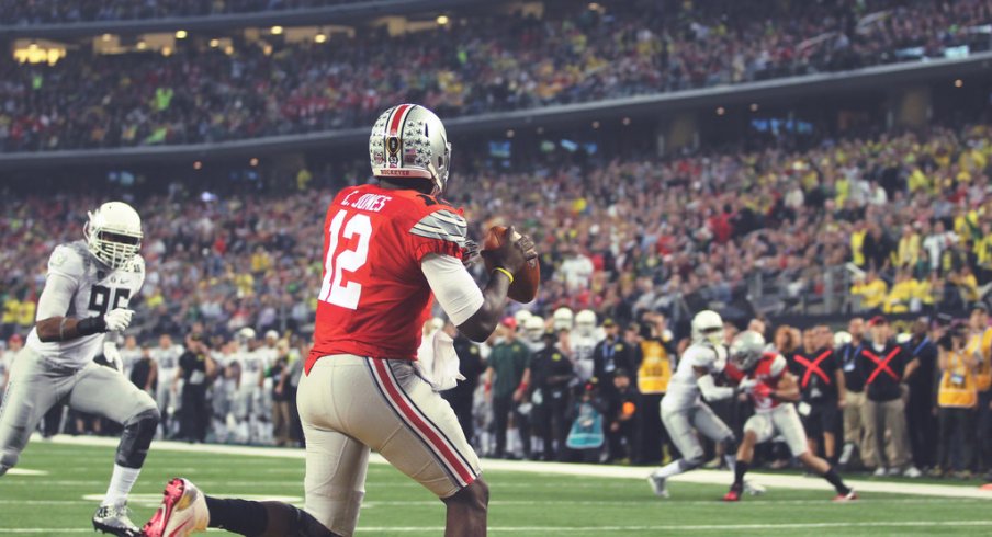 Cardale Jones found himself in the wrong end zone early on
