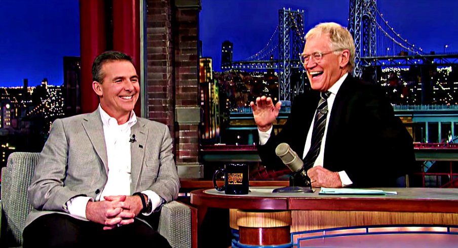 Urban Meyer on the Late Show with David Letterman last Friday night. 