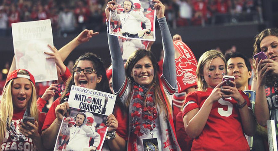 Fans at the national championship game in Dallas.