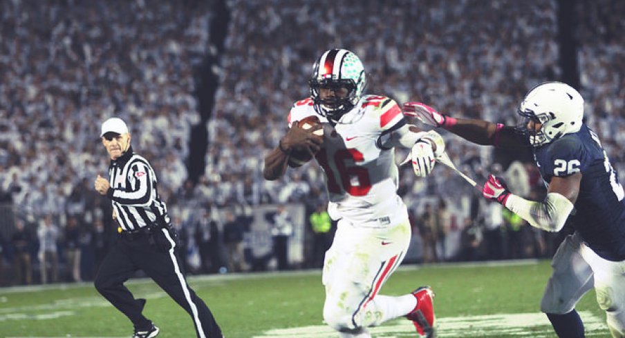 J.T. Barrett runs the ball in overtime. 