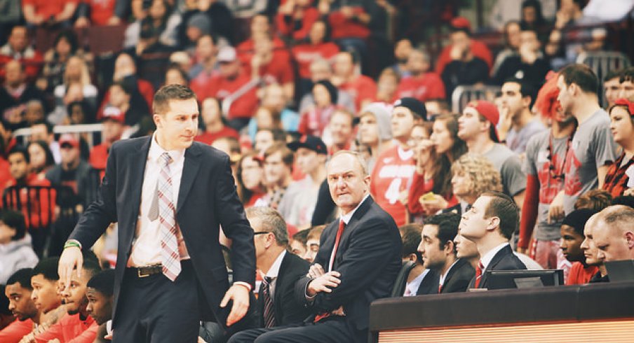 Thad Matta watches Ohio State from the bench. 
