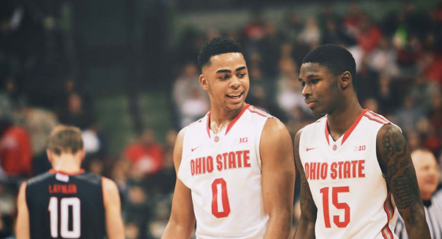 D'Angelo Russell and Kam Williams share a laugh.