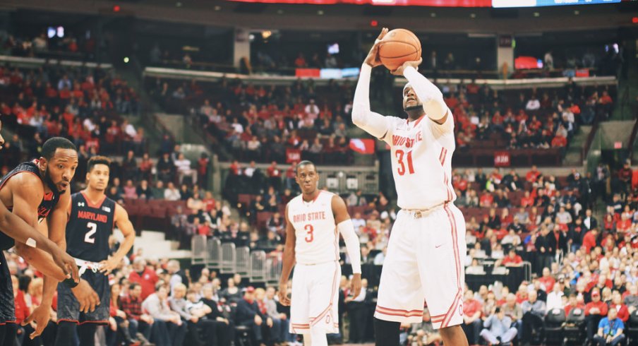 Anthony Lee shoots a free throw against Maryland.