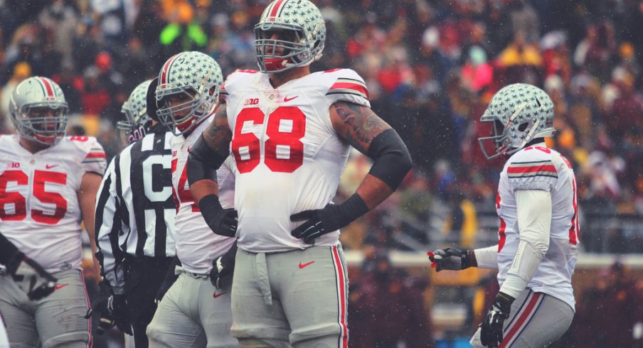 Taylor Decker strikes a sassy pose with collected bros.