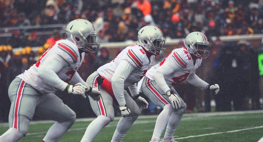 Joshua Perry, Raekwon McMillan and Darron Lee. 