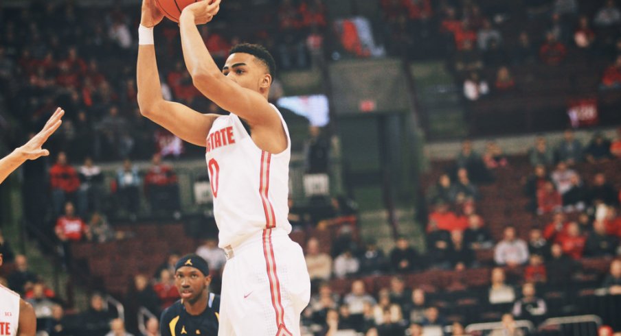 D'Angelo Russell launches a 3-pointer vs. Marquette