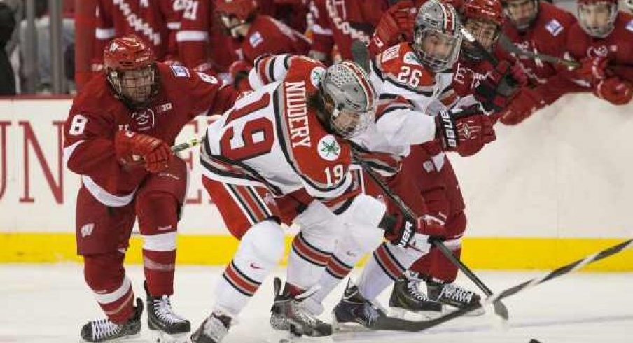 Ahead of Badgers on the scoreboard and in the photo