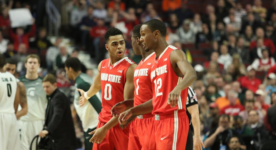 D'Angelo Russell, Jae'Sean Tate and Sam Thompson