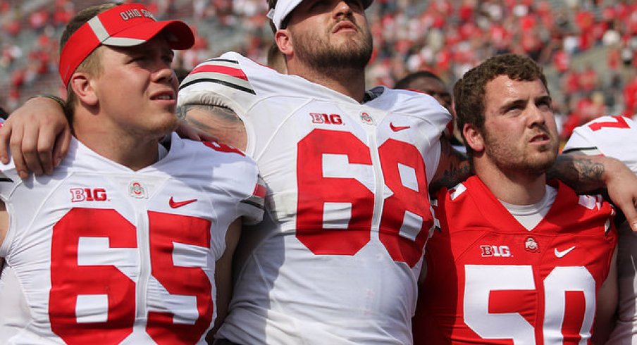 Pat Elflein, Taylor Decker, and Jacoby Boren