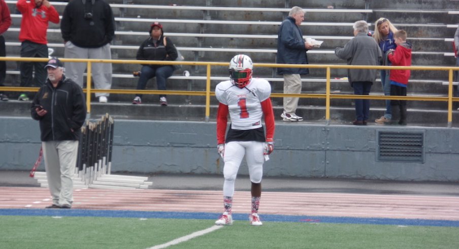 Eric Glover-Williams warms up for the North-South Classic