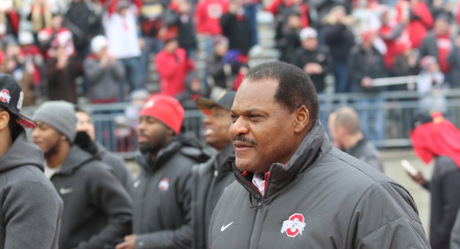 Larry Johnson takes the field.