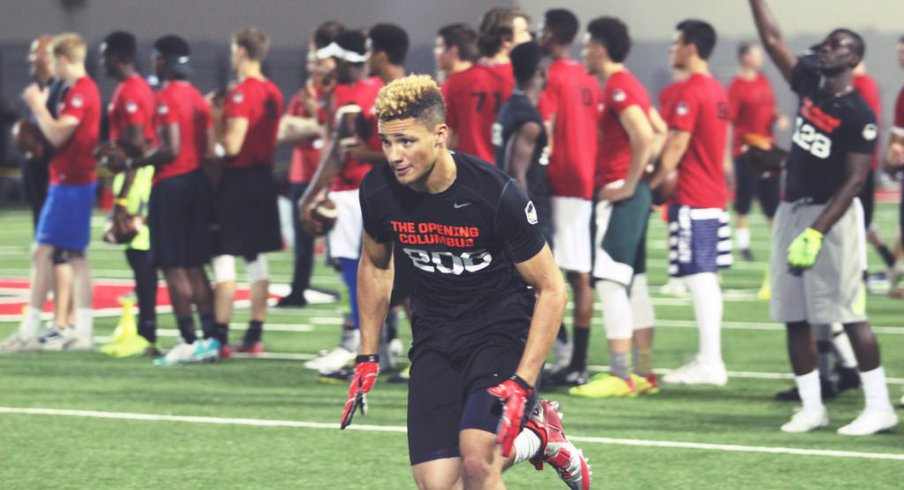 Austin Mack runs a route at The Opening regional in Columbus.