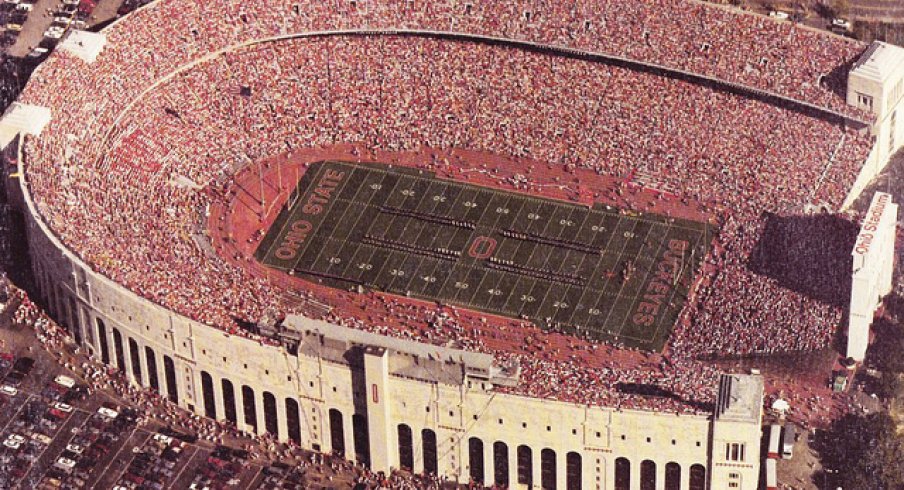 Ohio Stadium in 1991, with room to expand.