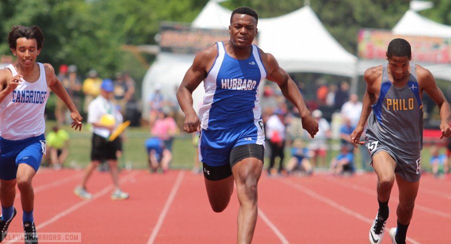 George Hill runs at the state track meet.