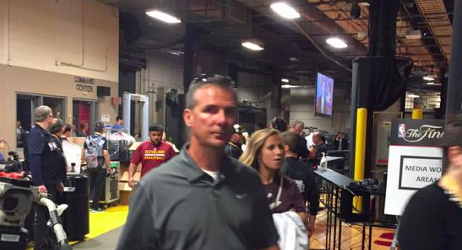 Urban Meyer at the Q, ballin'.