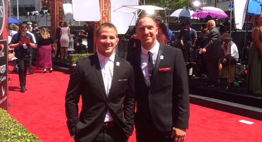 Four-time NCAA champion Logan Stieber hits the red carpet at the ESPYs alongside coach J Jaggers.