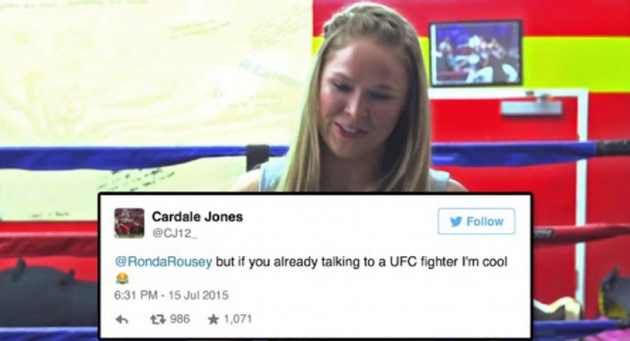 Ronda Rousey responds to Cardale Jones' bombastic tweets.