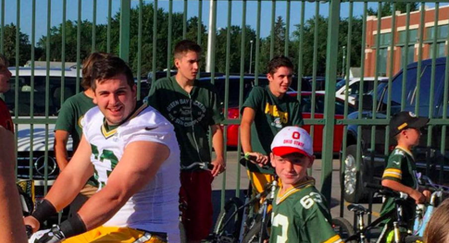 Corey Linsley and Bike Kid