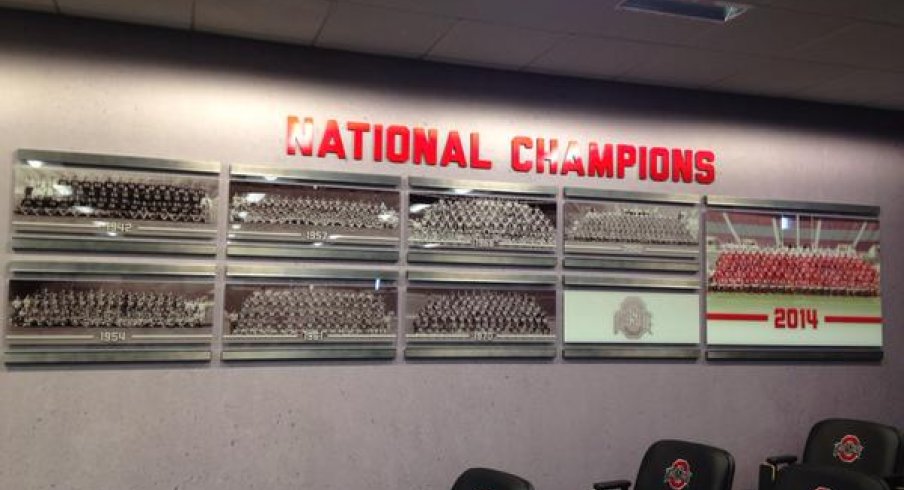 National Champions displayed in the meeting room.
