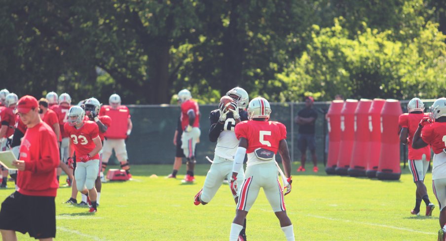 Torrance Gibson practicing with the wide receivers gives Ohio State another offensive weapon.