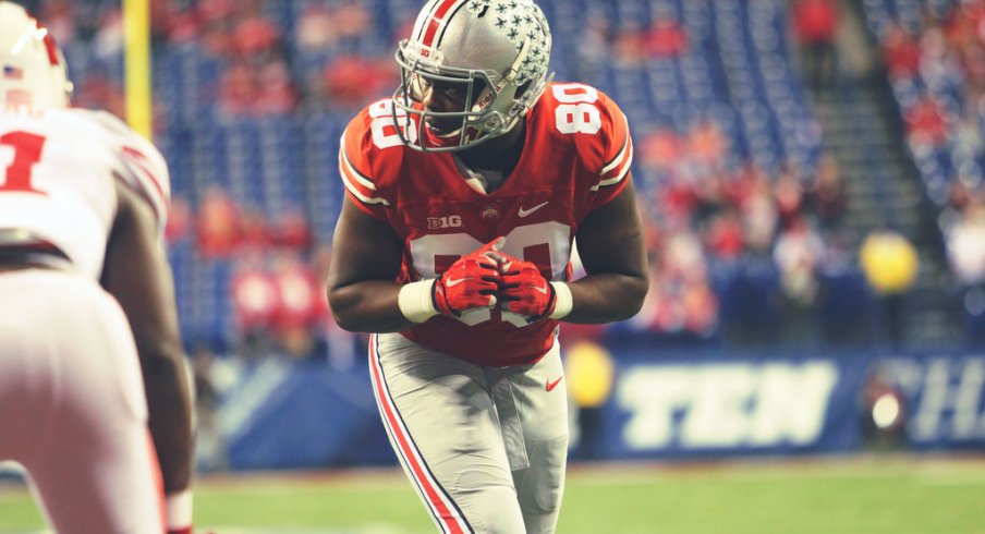 Ohio State wide receiver Noah Brown suffered a major leg injury Wednesday night.