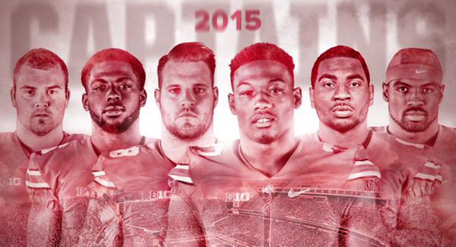 Jacoby Boren, J.T. Barrett, Taylor Decker, Joshua Perry, Braxton Miller and Tyvis Powell are your 2015 Ohio State football captains.