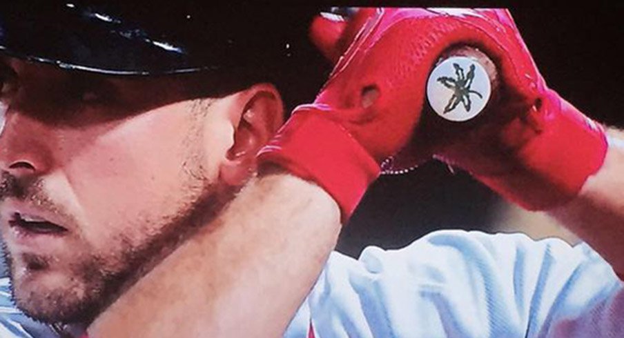 Travis Shaw reps Ohio State every at-bat for the Boston Red Sox.