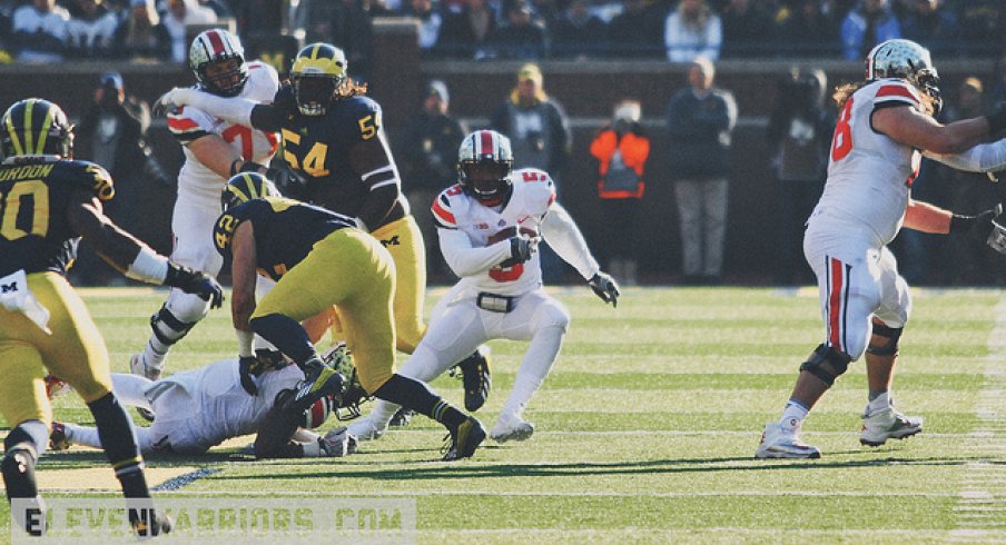 Braxton Miller cooks a Michigan Man in 2013.