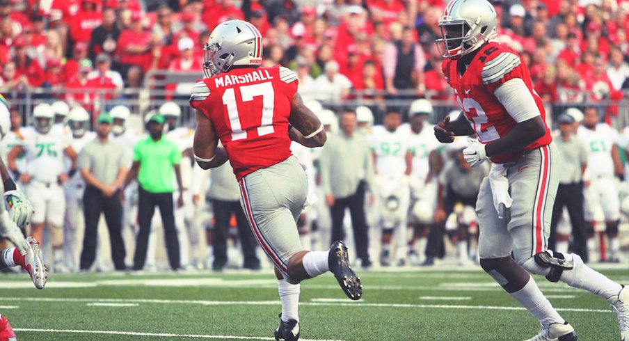 Jalin Marshall is listed as a starter for Ohio State in its latest depth chart.