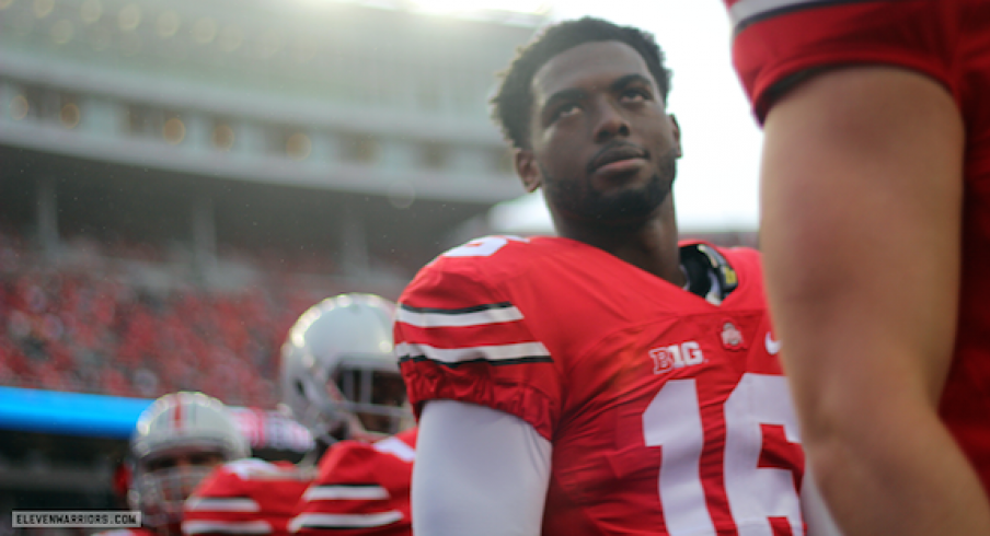 J.T. Barrett prior to the Northern Illinois game.