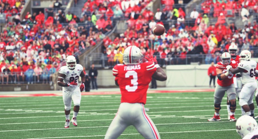 Michael Thomas hauls in a pass vs. Northern Illinois.