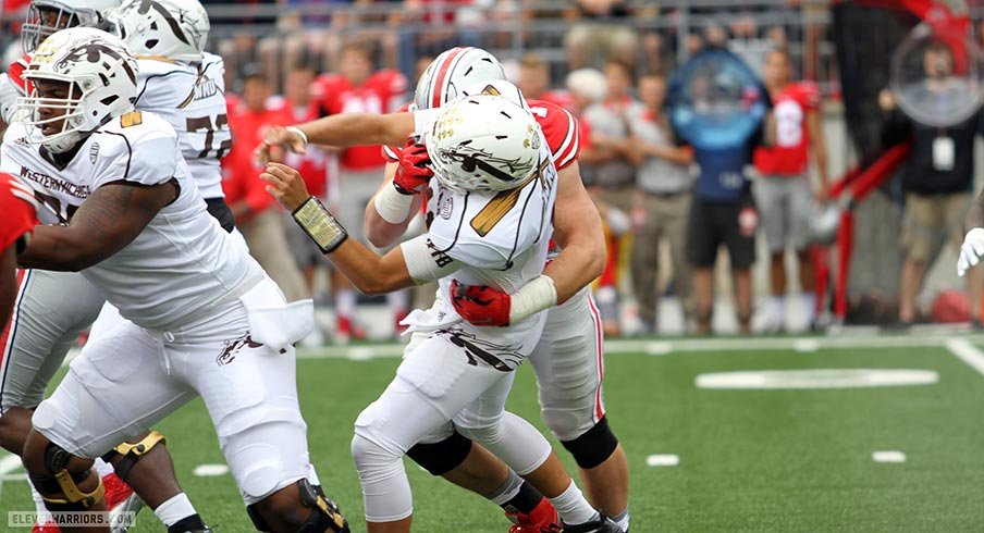 Joey Bosa hits Zach Terrell.