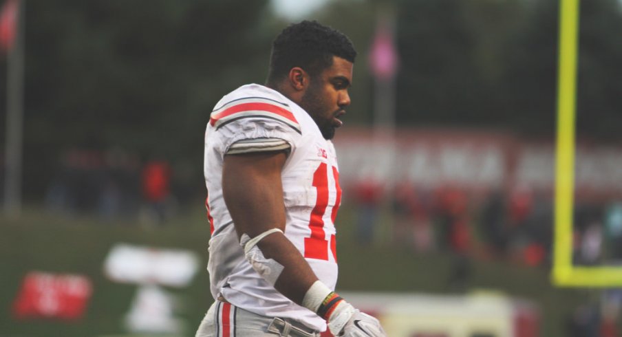 Ezekiel Elliott on the field against Indiana.