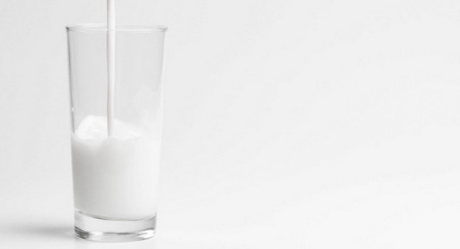 A tall glass of milk.